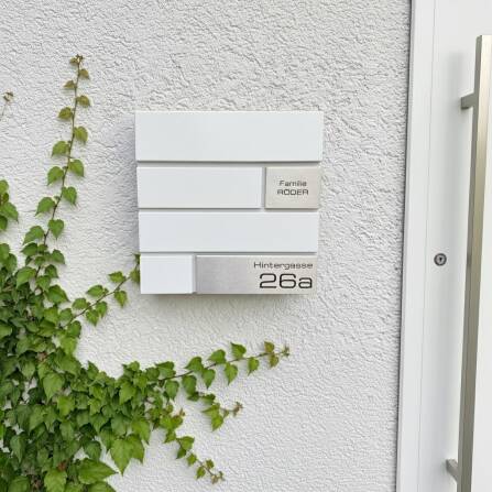 Metzler Briefkasten Design Weiß Edelstahl | G