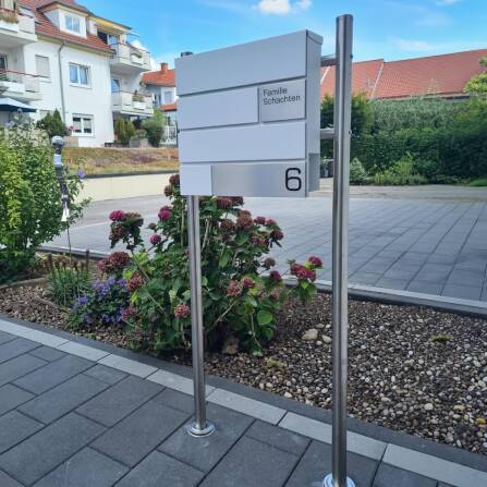 Metzler Briefkasten Design Weiß Edelstahl | G