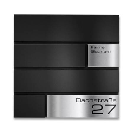 Metzler Briefkasten Design Schwarz Edelstahl | G