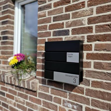 Metzler Briefkasten Design Schwarz Edelstahl | G