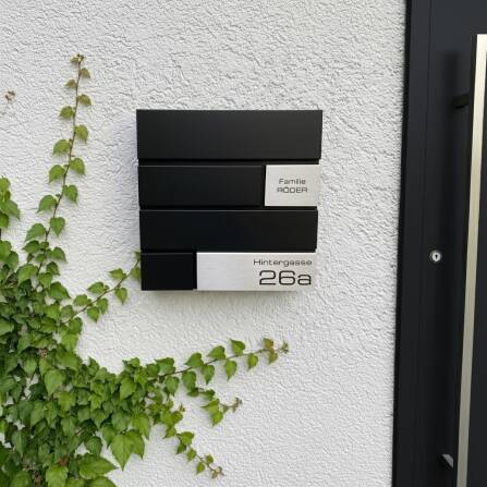 Metzler Briefkasten Design Schwarz Edelstahl | G