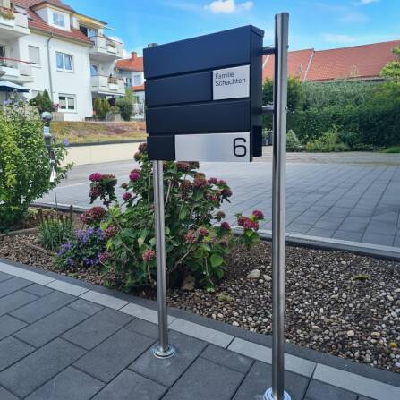 Metzler Briefkasten Design Schwarz Edelstahl | G