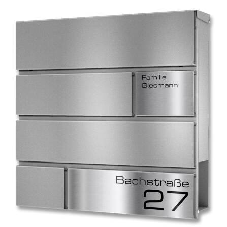 Metzler Briefkasten Design Graualuminium Edelstahl | G
