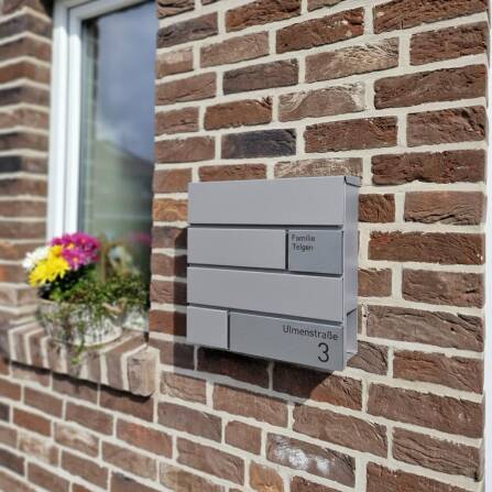 Metzler Briefkasten Design Graualuminium Edelstahl | G