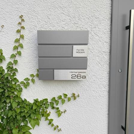 Metzler Briefkasten Design Graualuminium Edelstahl | G