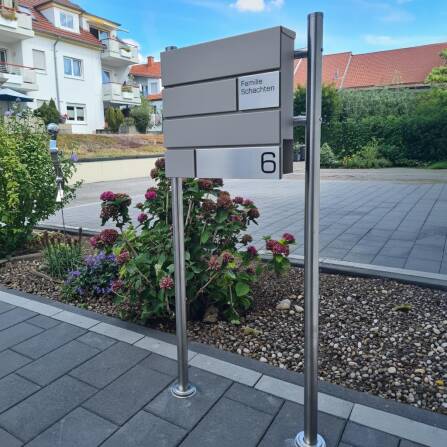 Metzler Briefkasten Design Graualuminium Edelstahl | G