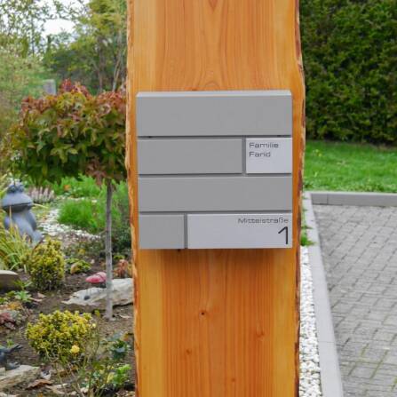 Metzler Briefkasten Design Graualuminium Edelstahl | G