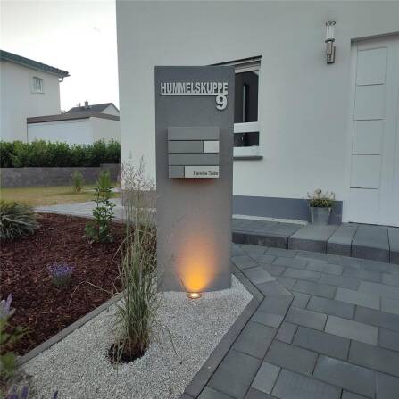 Metzler Briefkasten Design Graualuminium Edelstahl | G