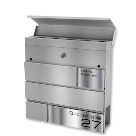 Metzler Briefkasten Design Graualuminium Edelstahl | G