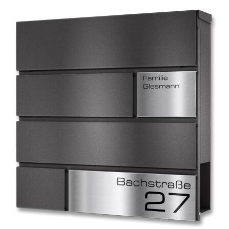 Metzler Briefkasten Design Eisenglimmer Edelstahl | G