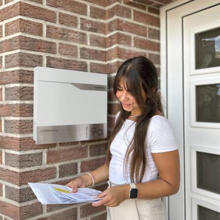 Metzler Briefkasten Verkehrsweiß RAL 9016 hochwertiger Stahl | Siebert