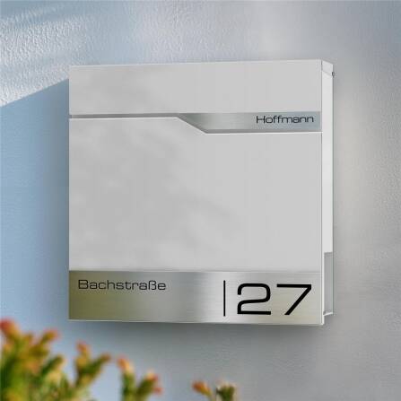 Metzler Briefkasten Verkehrsweiß RAL 9016 hochwertiger Stahl | Siebert