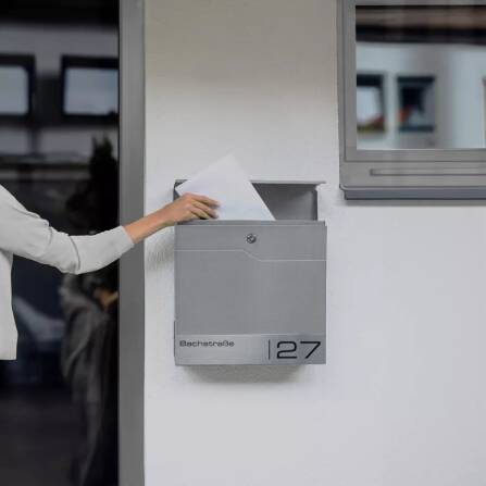Metzler Briefkasten Graualuminium RAL 9007 hochwertiger Stahl | Siebert