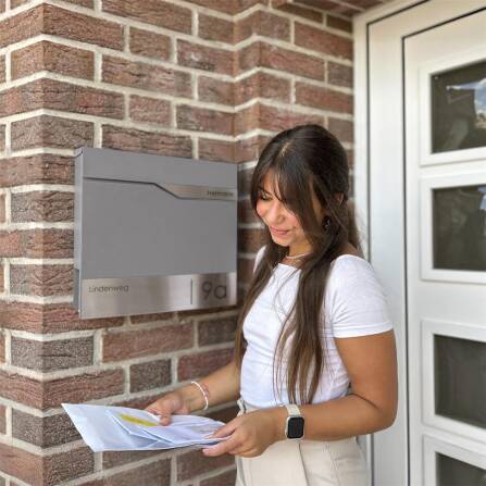 Metzler Briefkasten Graualuminium RAL 9007 hochwertiger Stahl | Siebert