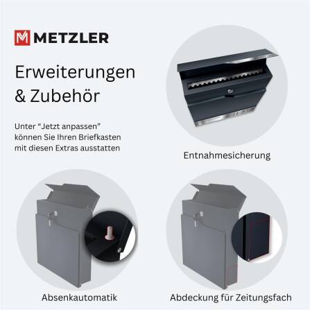 Metzler Boîte aux Lettres Mica de Fer DB 703 Acier de haute Qualité | Siebert