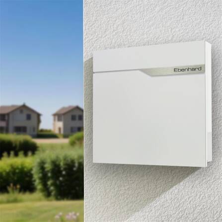 Metzler Briefkasten Weiß austauschbares Namensschild | Ebenhard