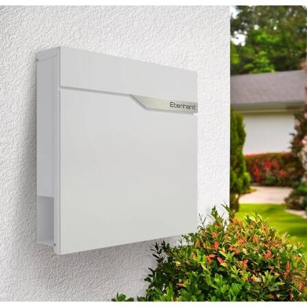 Metzler Briefkasten Weiß austauschbares Namensschild | Ebenhard