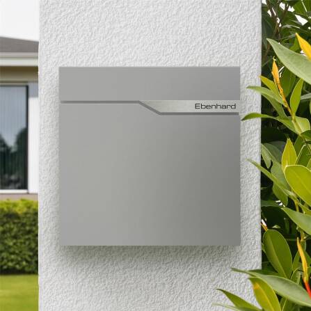 Metzler Briefkasten Graualuminium austauschbares Namensschild | Ebenhard