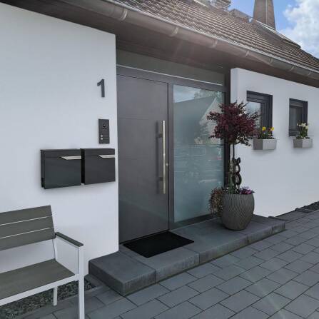 Metzler Briefkasten DB703 Eisenglimmer austauschbares Namensschild | Ebenhard