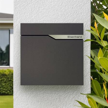 Metzler Briefkasten DB703 Eisenglimmer austauschbares Namensschild | Ebenhard
