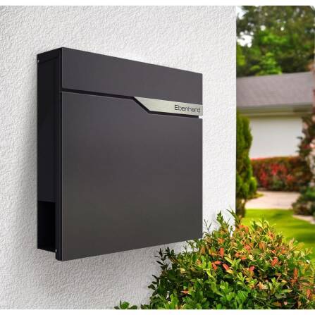 Metzler Briefkasten DB703 Eisenglimmer austauschbares Namensschild | Ebenhard