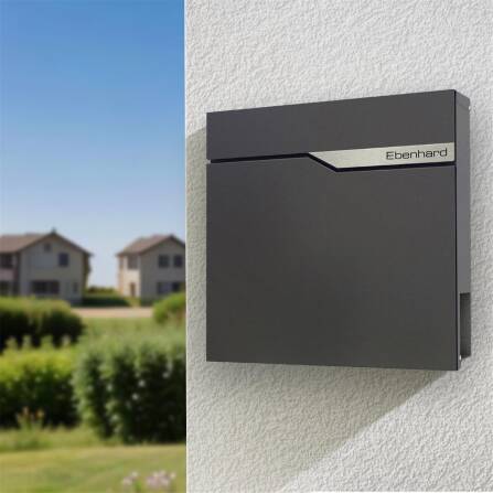 Metzler Briefkasten DB703 Eisenglimmer austauschbares Namensschild | Ebenhard
