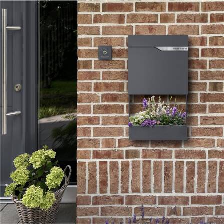 Metzler Briefkasten DB703 Eisenglimmer austauschbares Namensschild | Ebenhard