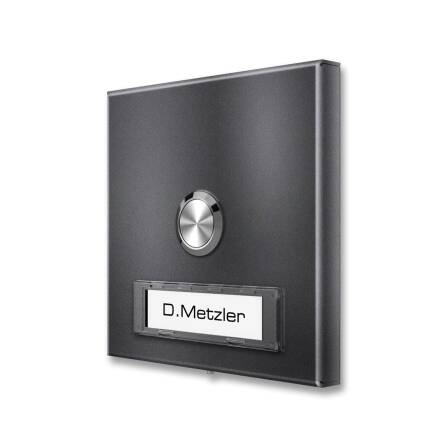 Metzler Aufputz Türklingel austauschbares Namensschild | DB 703 Eisenglimmer | Parisa