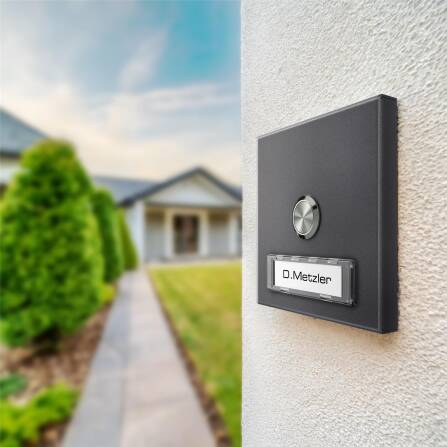 Metzler Aufputz Türklingel austauschbares Namensschild | DB 703 Eisenglimmer | Parisa