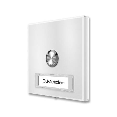 Metzler citofono esterno con targhetta del nome intercambiabile | RAL 9016 Bianco traffico | Parisa