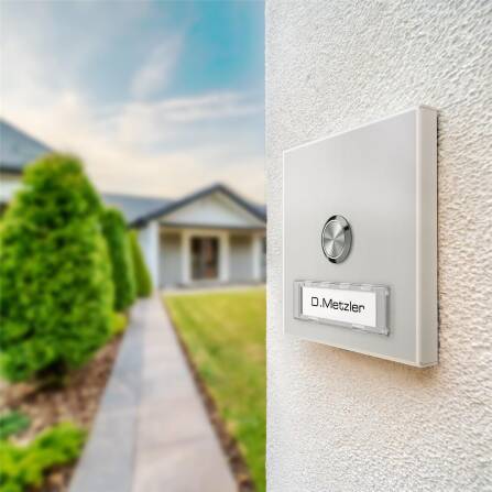Metzler citofono esterno con targhetta del nome intercambiabile | RAL 9016 Bianco traffico | Parisa