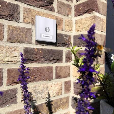 Metzler citofono esterno con targhetta del nome intercambiabile | RAL 9016 Bianco traffico | Parisa