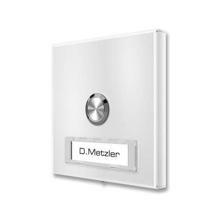 Metzler Funkklingel Aufputz austauschbares Namensschild | RAL 9016 Verkehrsweiß | Parisa
