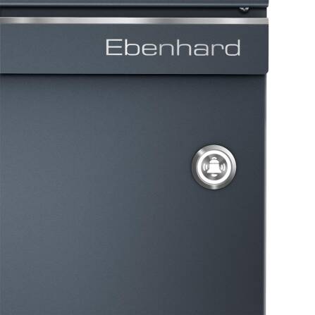 Metzler Briefkasten mit Funkklingel | personalisiert mit Gravur | Anthrazit | Edelstahl-Namensschild | mit Zeitungsfach | Hermann