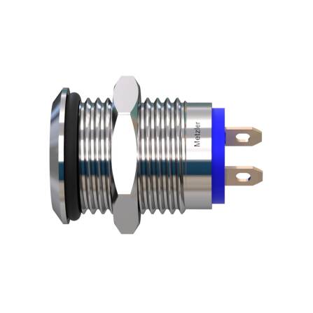 Metzler - Drucktaster 12mm - IP67 IK10 - Edelstahl - Flach - Lötkontakte