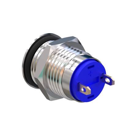 Metzler - Drucktaster 12mm - IP67 IK10 - Edelstahl - Flach - Lötkontakte