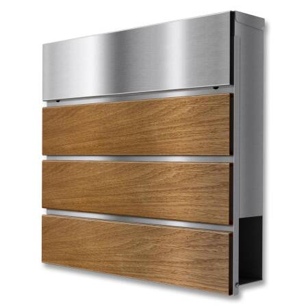 Metzler Briefkasten aus Edelstahl in Holzoptik Eiche | Anton