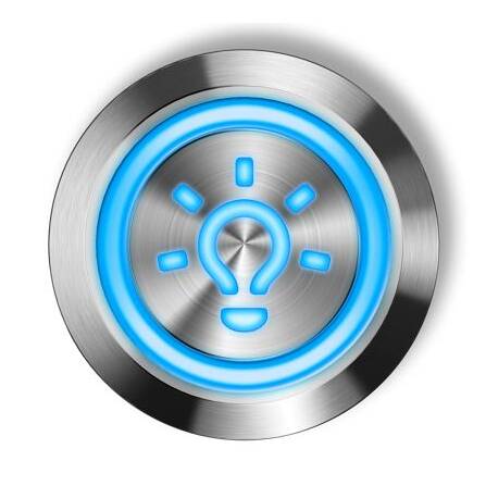 LED-Lichtsymbol blau tastend