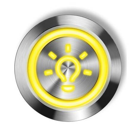 LED-Lichtsymbol gelb tastend