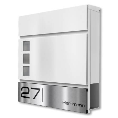 Metzler Briefkasten RAL9016 Stahl Verkehrsweiß | Oltmann