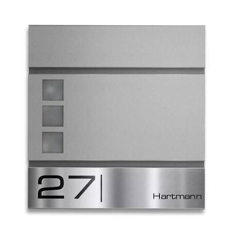 Metzler Briefkasten Graualuminium RAL9007 Stahl...