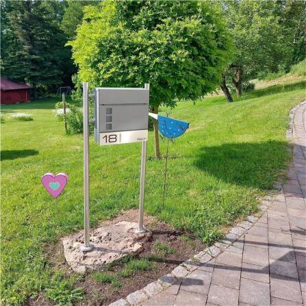 Metzler Briefkasten Graualuminium RAL9007 Stahl Sichtfenster | Oltmann