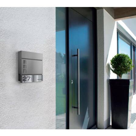 Metzler Briefkasten Graualuminium RAL9007 Stahl Sichtfenster | Oltmann