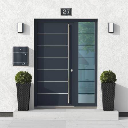 Metzler Briefkasten mit Funkklingel Anthrazit Edelstahl | 01