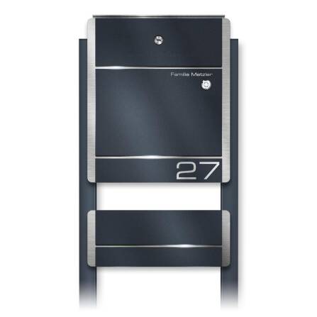 Metzler Briefkasten mit Funkklingel Anthrazit Edelstahl | 01