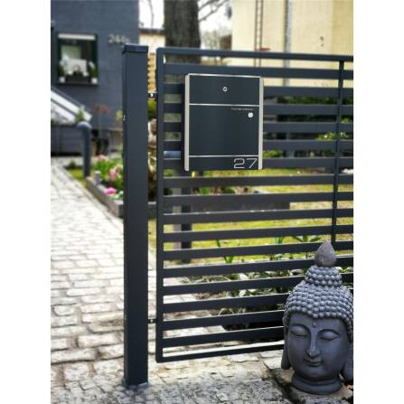 Metzler Briefkasten mit Funkklingel Anthrazit Edelstahl | 01