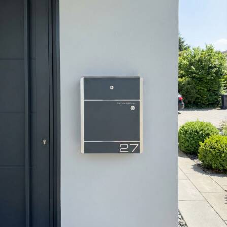 Metzler Briefkasten mit Funkklingel Anthrazit Edelstahl | 01