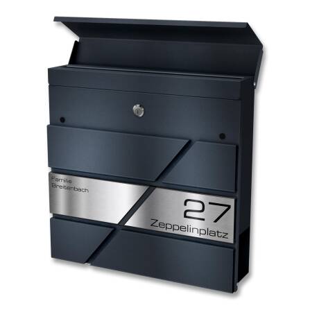 Metzler Boîte aux Lettres Design Anthracite Acier Inoxydable | Zeppelin
