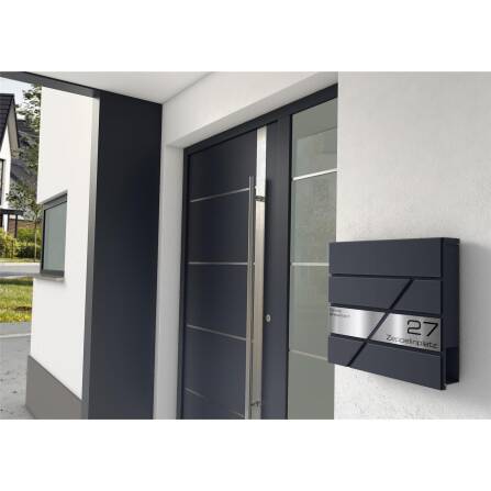 Metzler Boîte aux Lettres Design Anthracite Acier Inoxydable | Zeppelin