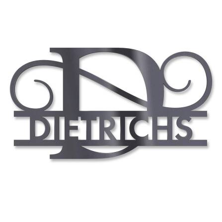 Personalisiertes Monogramm aus Edelstahl DB703 18 x 27 cm keine Befestigung